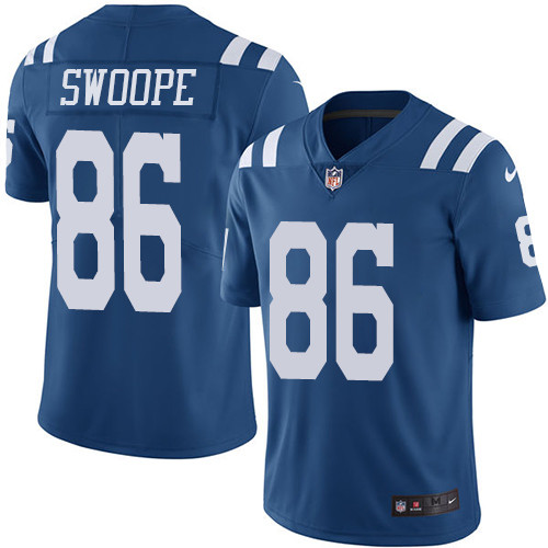 Indianapolis Colts #86 Limited Erik Swoope Royal Blue Nike NFL Men Rush Vapor Untouchable jersey